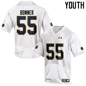 Notre Dame Fighting Irish Youth Jonathan Bonner #55 White Under Armour Authentic Stitched College NCAA Football Jersey MXW4599KV